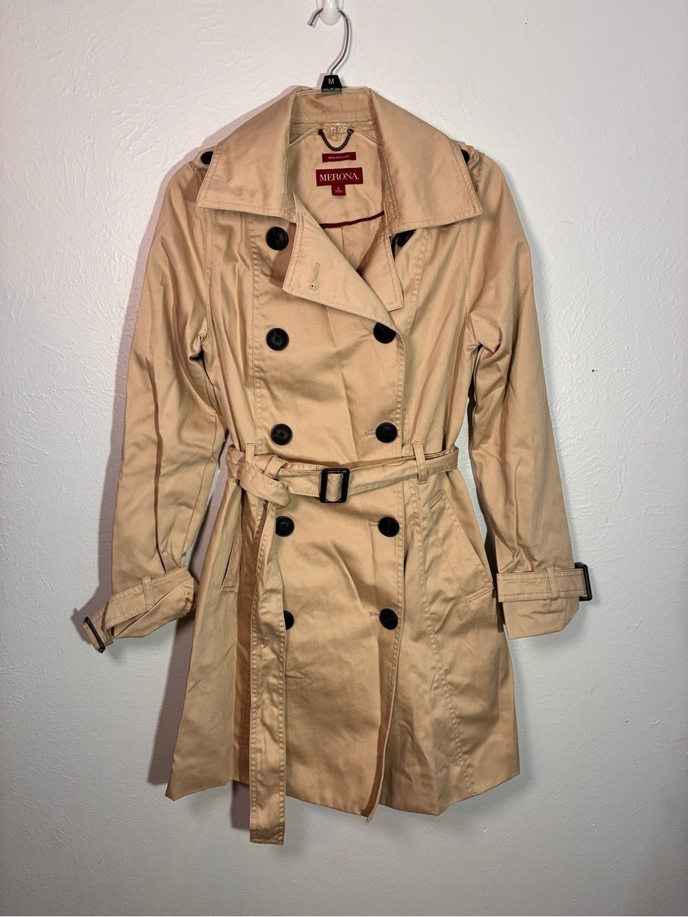 Merona Beige Double-Breasted Trench Coat